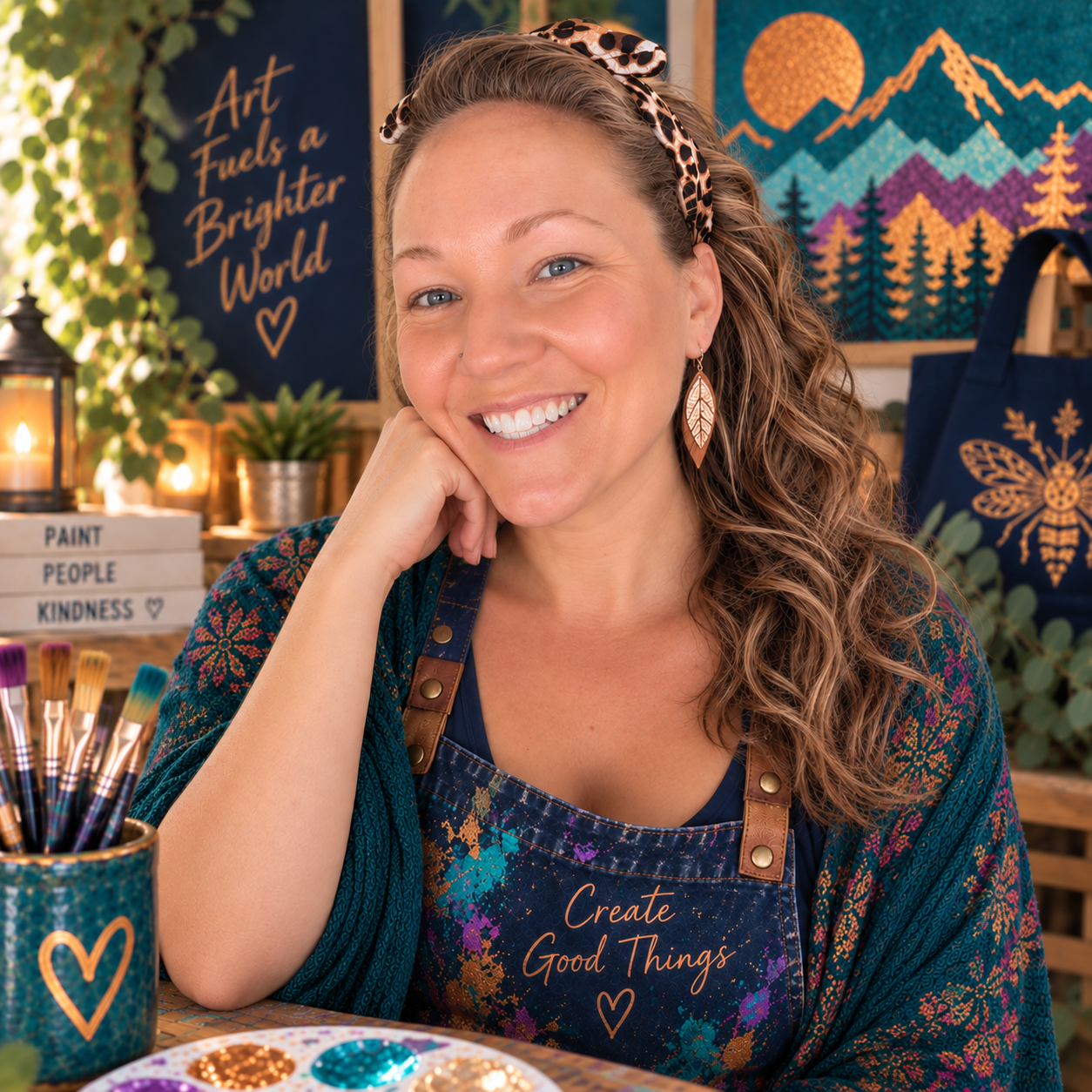 The Cotton Canvas founder smiling in her studio