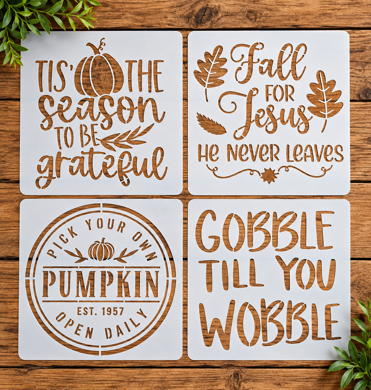 Fall seasonal stencil designs