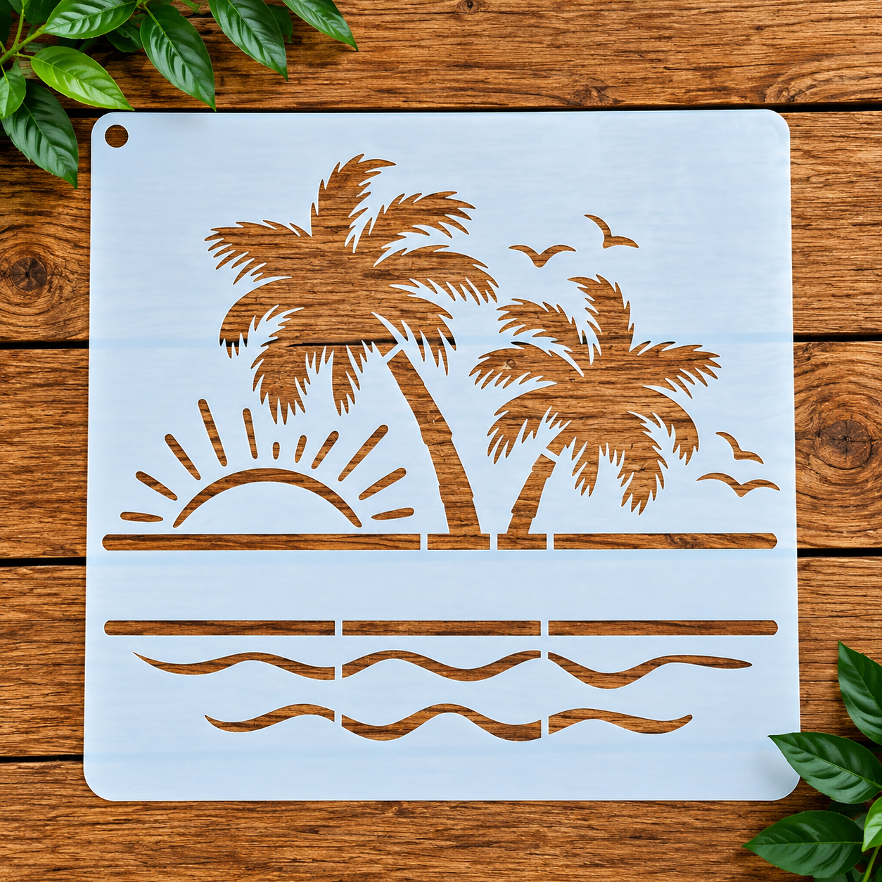 Travel compass world map stencil